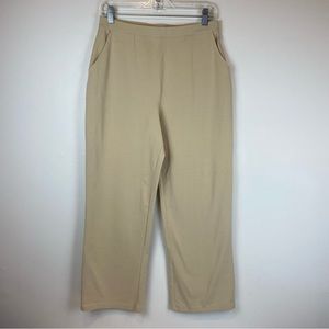 L.L. Bean tan Leggings Women’s Size Medium Cotton Pockets Wide Leg